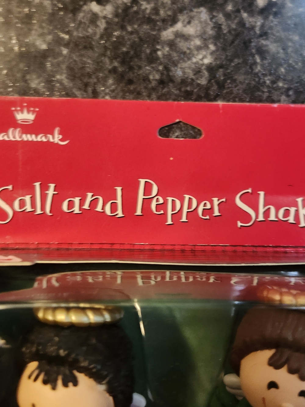 Hallmark Red and Gold Salt and Pepper Shaker Packaging